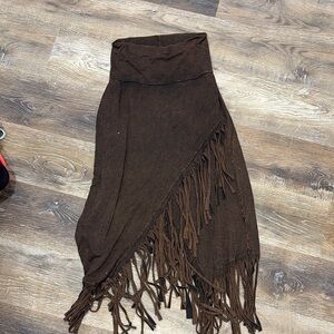 Brown Fringe Skirt